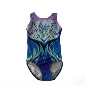 United All Around AXS Girls Gymnastics Leotard Rhinestone Sleeveless Com